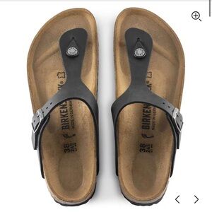 Birkenstock Black and Tan Thong Sandals